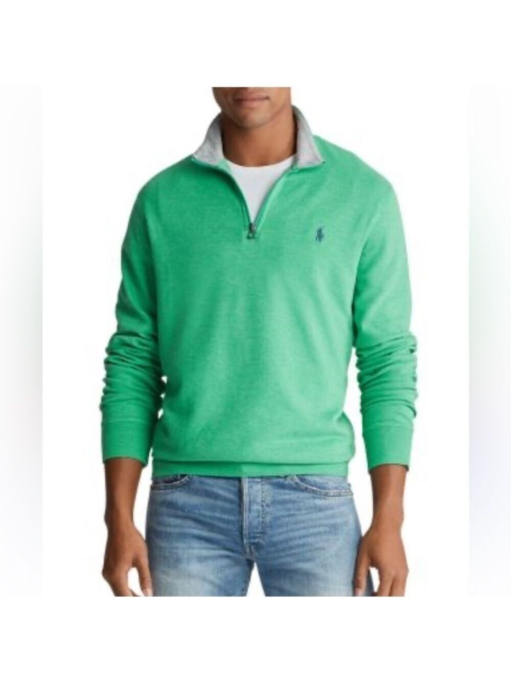 Polo Ralph Lauren Men’s Sweatshirt Green 1/4 Zip Pullover Size XL Pony Preppy
